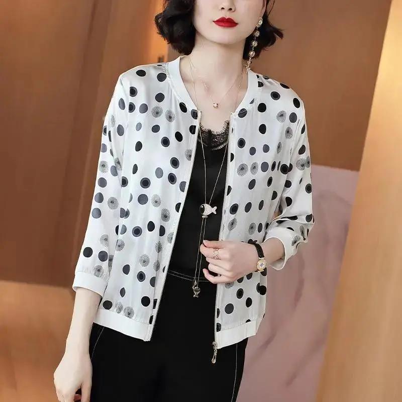 Summer Sunscreen Clothing Women's Chiffon Short Zipper Jacket Women's Long-sleeved Spring and Autumn Thai Loose Cardigan Jacket