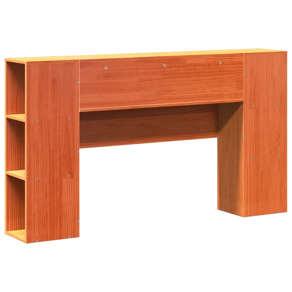 Headboard with Storage Space Wax Brown 135 Cm Solid Pine Wood