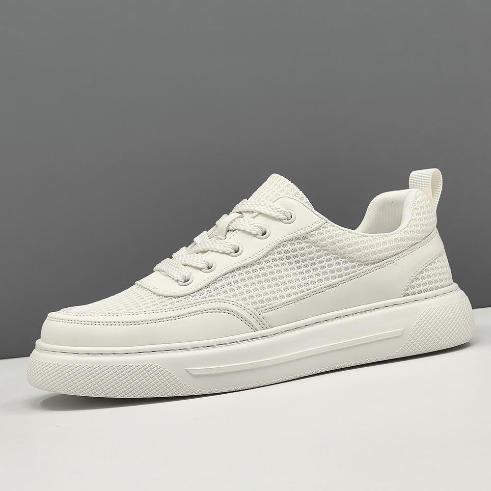 Raw summer thick-soled breathable board shoes trendy niche leather sports and leisure shoes 38