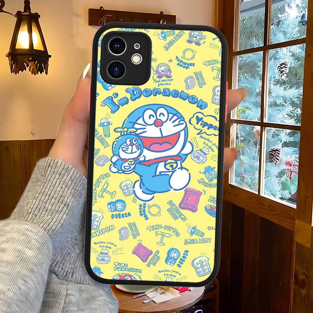 Cartoon D-Doraemons For IPhone Air 16 15 14 Plus 13 12 11 Pro Max Matte Cover Jelly Shockproof Phone Case