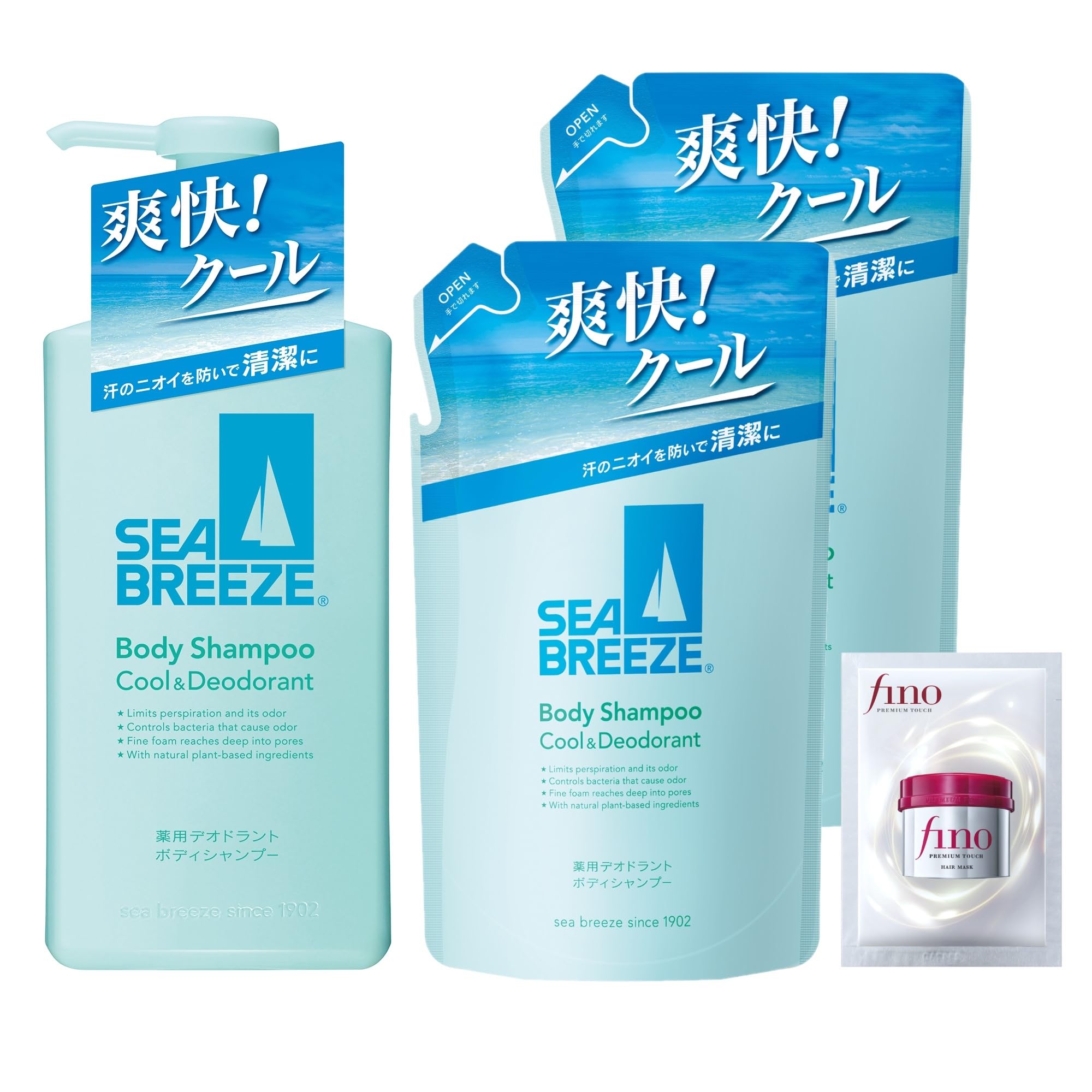 

Seabreeze Seabreeze SEA BREEZE Шампунь для тела Охлаждающий Дезодорант 490 мл Заправка 330 мл x 2 Бонус Мыло для тела Лечебный Запах тела Освежающий Охлаждающий [Набор] & + +