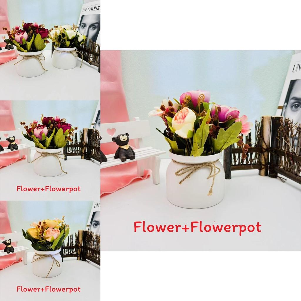 Camellia Flower Artificial Potted Plant For Home Decor And Wedding Arrangements