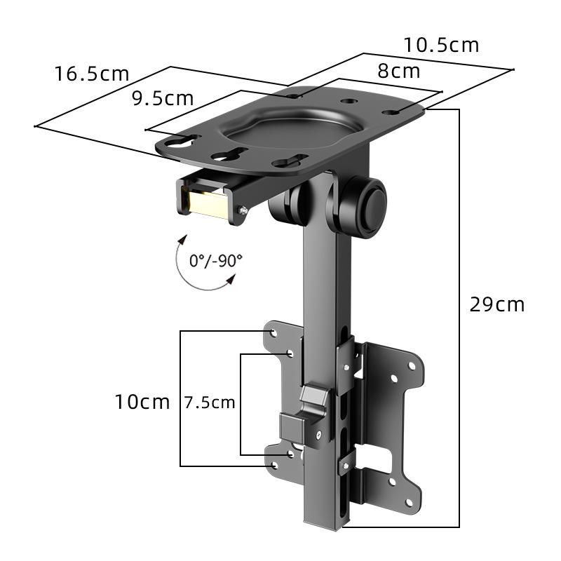 Foldable Car Suction Cup TV Wall Mount for RV & Ceiling, Suspended Inverted Monitor Holder