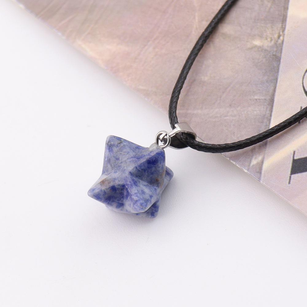 Large Agate Crystal Pendant: 24mm Kabbalah Star with Amethyst & Rose Quartz Hexagram Necklace.
