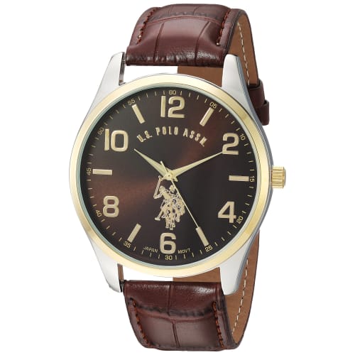 

U.S. Polo Assn. Classic Men s USC50225 Watch with Brown Leather Band