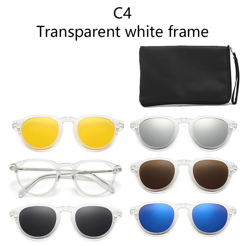 Magnetic Snap-On Frame Retro Insert P Olarized Sunglasses Clip-On Style With Lens Nearsighted Glasses Frame