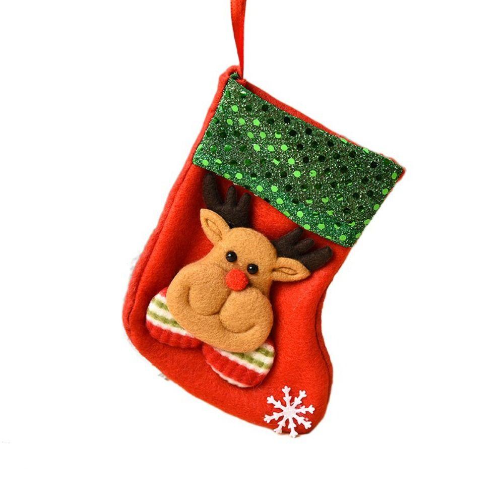 Thickened Christmas Socks Candy Bag Santa Claus Elk Snowflake Christmas Tree Decorations  Kids