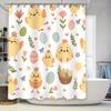Schattige Kip Paasei Badmat Douchegordijn Decoratief Stof Waterdichte Badkamer Liner Set