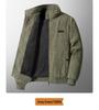 Men's High-End Fleece-Lined Corduroy Jacket - Loose, Casual, Warm Outerwear for Autumn and Winter.