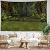Tropical Green Forest Landscape Tapestry Wall Hanging Psychedelic Witchcraft Mysterious Natural Scenery Aesthetic Room Decor