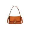 Tabby 26 Button Closure Leather Suede Snake Print Handbag Women Handbags Brown CI034-B4BAR