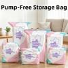 Press & Seal No-Pump Vacuum Storage Bags Space Saving Clothing Organizer Bag  Travel Moving Packing