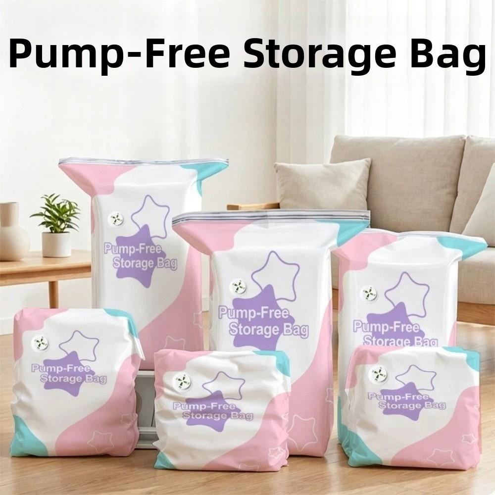 Press & Seal No-Pump Vacuum Storage Bags Space Saving Clothing Organizer Bag  Travel Moving Packing