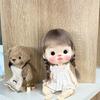 BJD Wig Qbaby Blyth Amydoll Cute Soft Bangs Ponytail with Long Hair For Big Head Doll Dolls Toy Doll Accessories 10 Inches