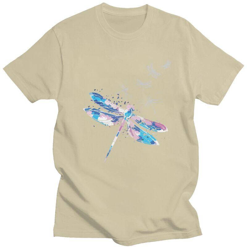 Custom Wildlife Animal Dragonfly T Shirt for Men 100 Cotton Tshirt Leisure Tee Short Sleeves Tshirts Clothing