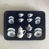 1:12 Miniature Ceramic Tea Set Gold Edge Collection Realistic Mini Teapot Cups And Saucers Micro Scene Decor for DIY Projects Collectors Kids