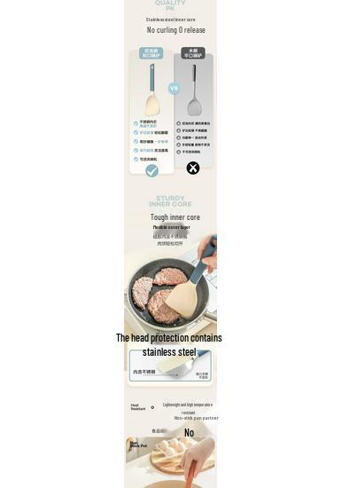 High-Temperature Resistant Silicone Mini Spatula for Frying Eggs, Pancakes, and Steak In Non-stick Pans.