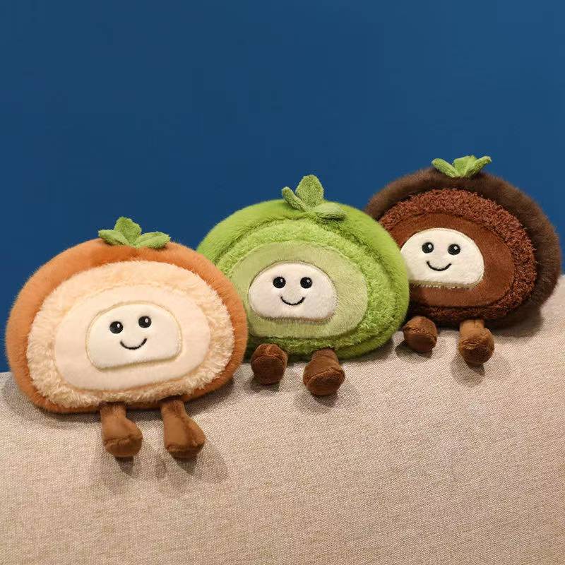 Latest Swiss Roll Cake Doll Kawaii Stuffed Plush Toy Handmade Doll Cartoon Anime Cute Children's Birthday Gift Fun Doll