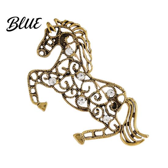 Magnifique Accessoire Animalier 1/2 Pièces Broche L'Année du Cheval Creux