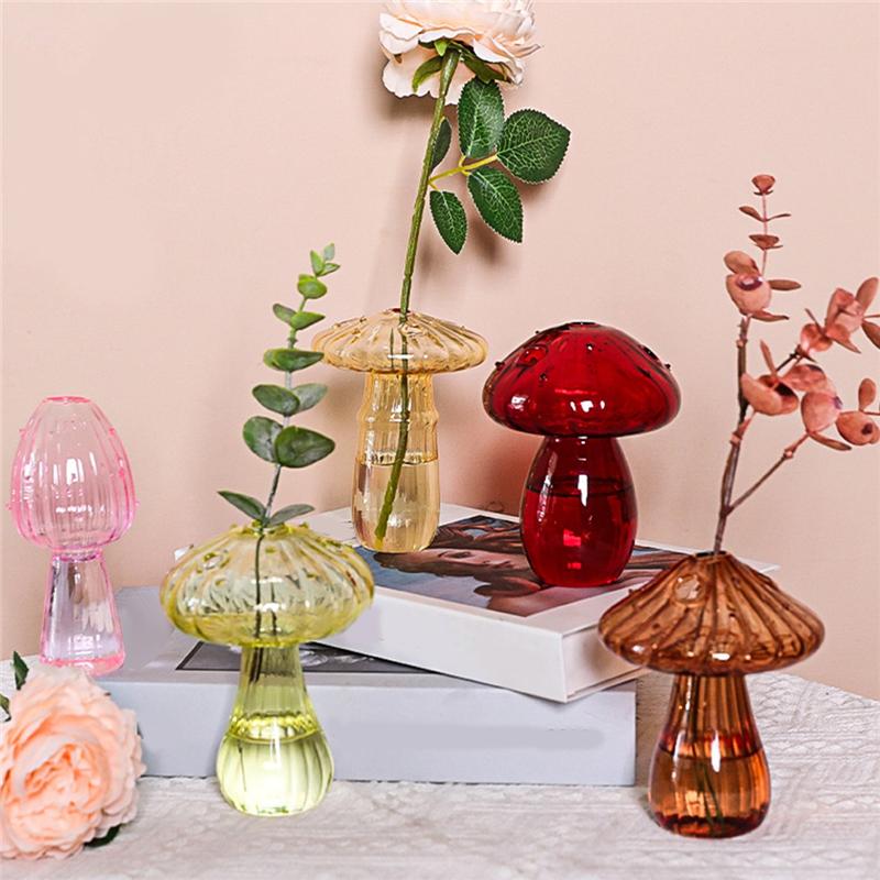 M-Modern-Set Of 5 Colored Plant Propagation Station Mini Glass Terrarium For Plants, Unique Small Glass Vase