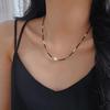 Vintage Natural Freshwater Baroque Pearl Pendant Temperament Simple Artificial Spinel Collarbone Chain Necklace