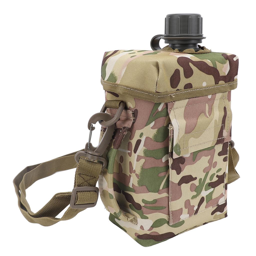 2L Water Bottle with Waist Carrying Bag Large Capacity Leakproof PVC Water Jug for Outdoor Sports Travel Camouflage