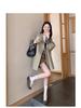 Women's Petite Color Block Short Trench Coat - 2025 Early Autumn Korean and British Style