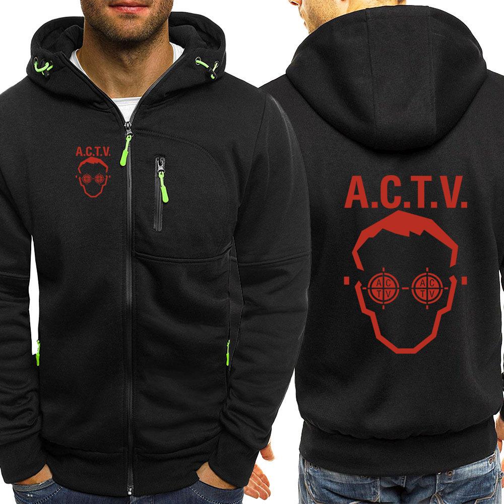 ACTV Valencia Logo Print Creative Graphic Fashion Personality Coat 2026 Spring And Autumn Men's Simple Versatile Jacket Hoodies