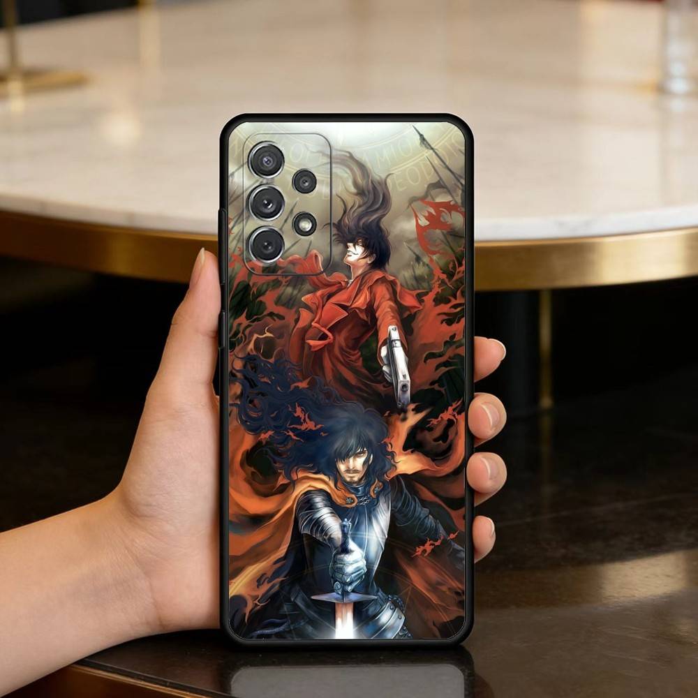 Dark Anime Hellsing Alucard Phone Case For Samsung Galaxy A73,A72,A71,A70,A53,A52,A51,Soft Silicone Black Cover