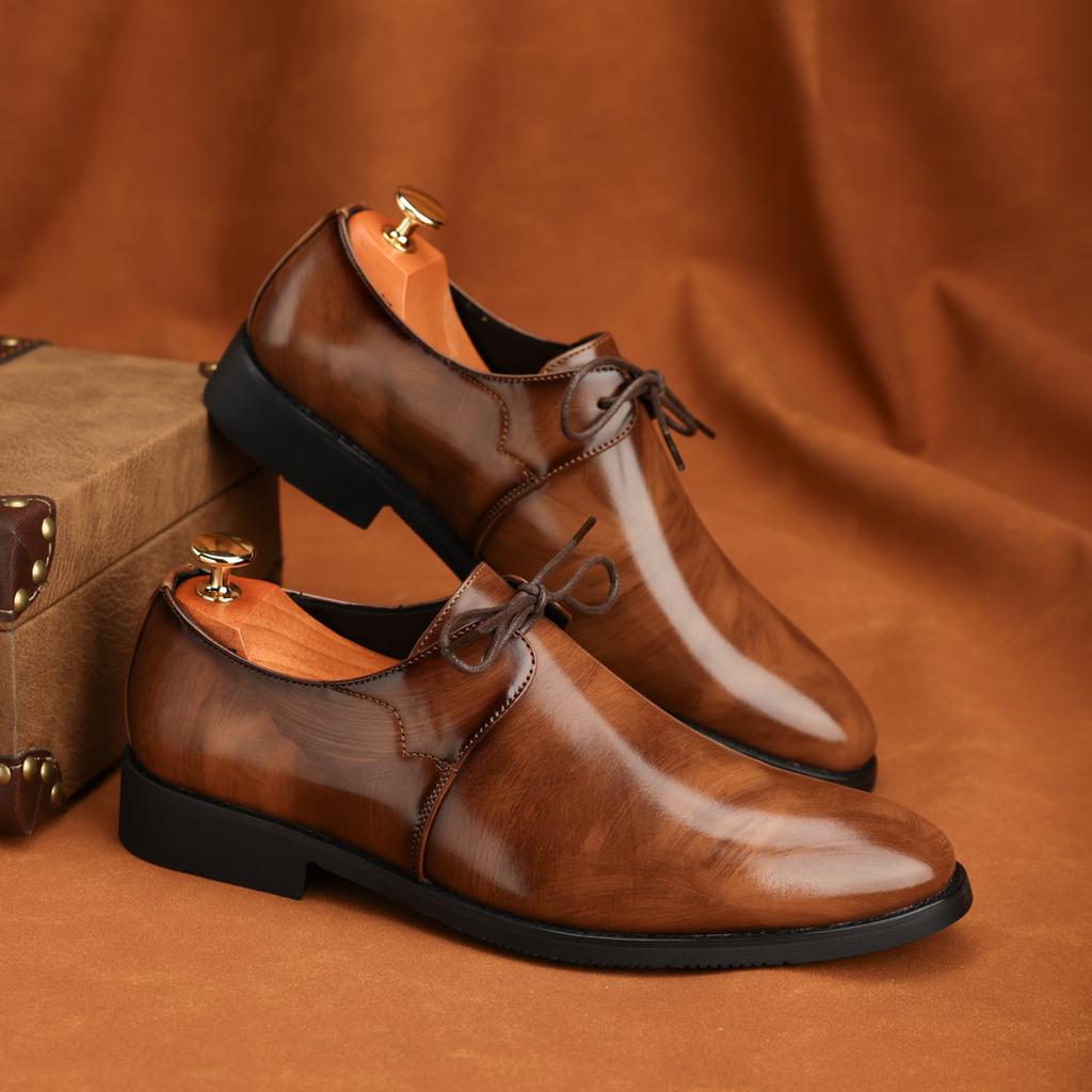 Fashion New Arrival Oxford Shoes for Men Spring Summer Derby Shoes Pu Leather Casual Shoes Lace Up Formal Dress Footwear Business Flats