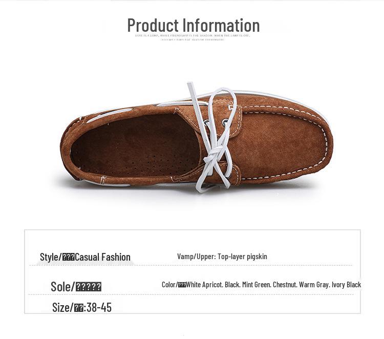 Men's Plus Size Genuine Leather Boat Shoes - British Style, Versatile Casual Lace-up Shoes