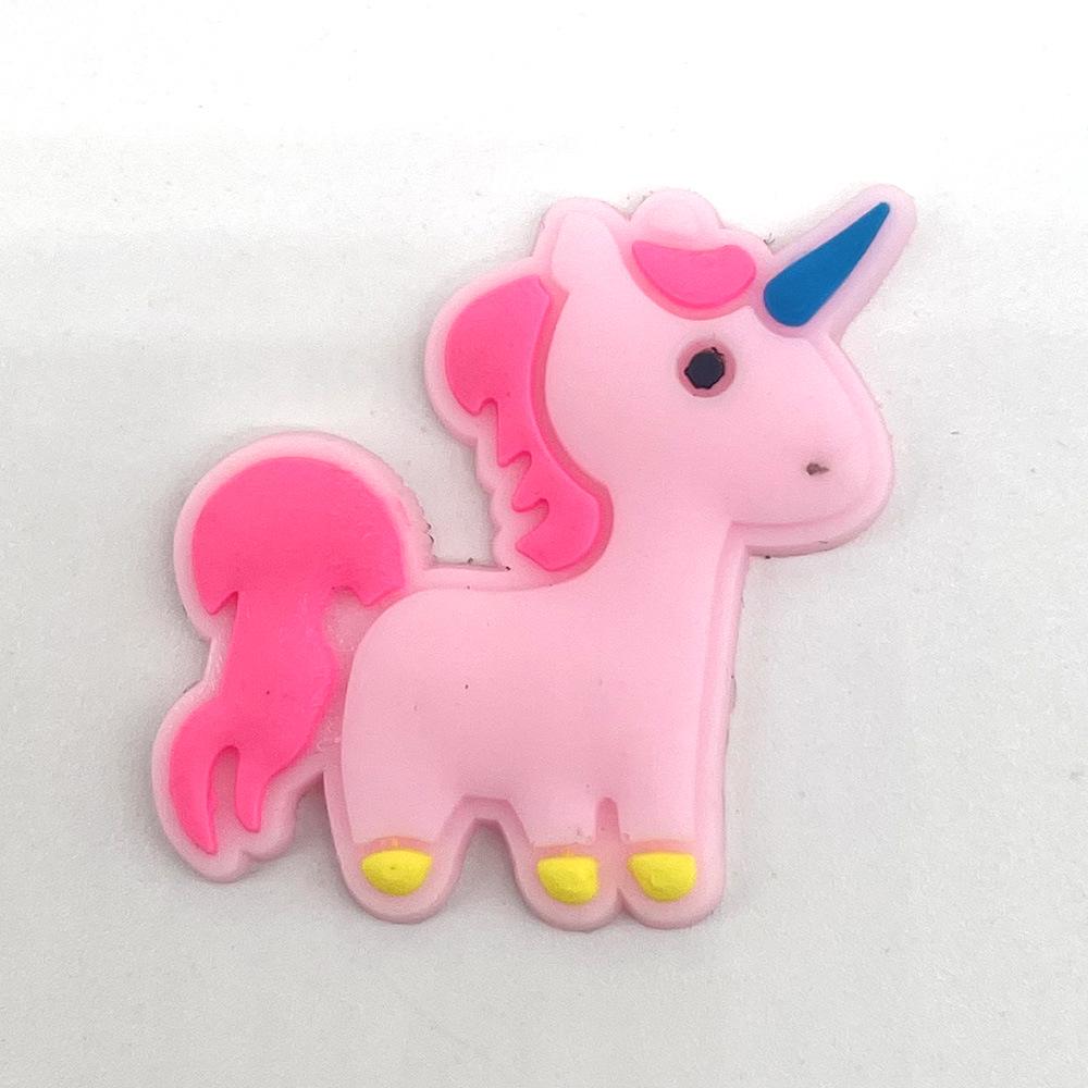 Cute Cartoon Unicorn Flower Clog Buckles - Removable & Soft Rubber Garden Shoe Decorations