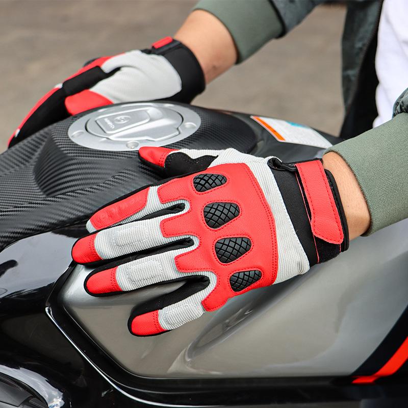 Outdoor mountaineering protective knuckle breathable shock absorption wear-resistant non-slip anti-drop motorcycle gloves