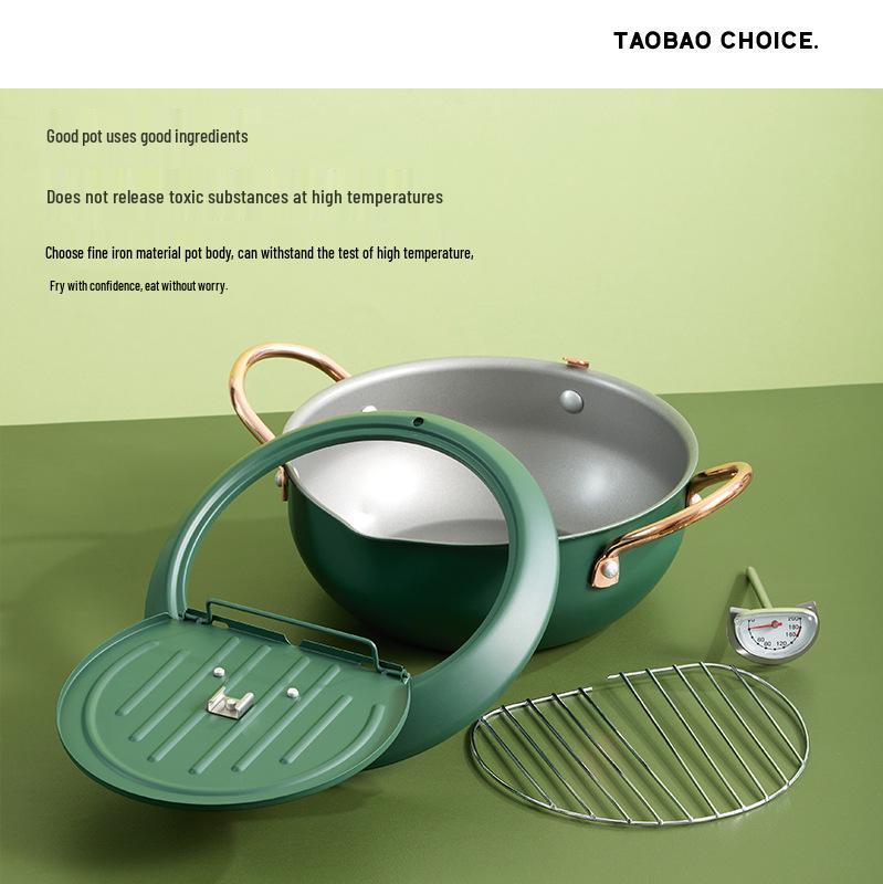 Tempura Frying Pot: Oil-Saving, Temperature-Controlled Mini Deep Fryer