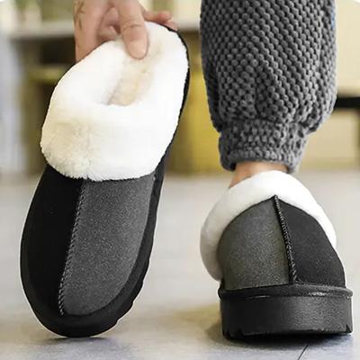 Mode Mode Farbpassendes Design Hausschuhe Herren Winter Plus Samt Warm Plüsch Hausschuhe Bequem Rutschfest Paar Baumwollschuhe