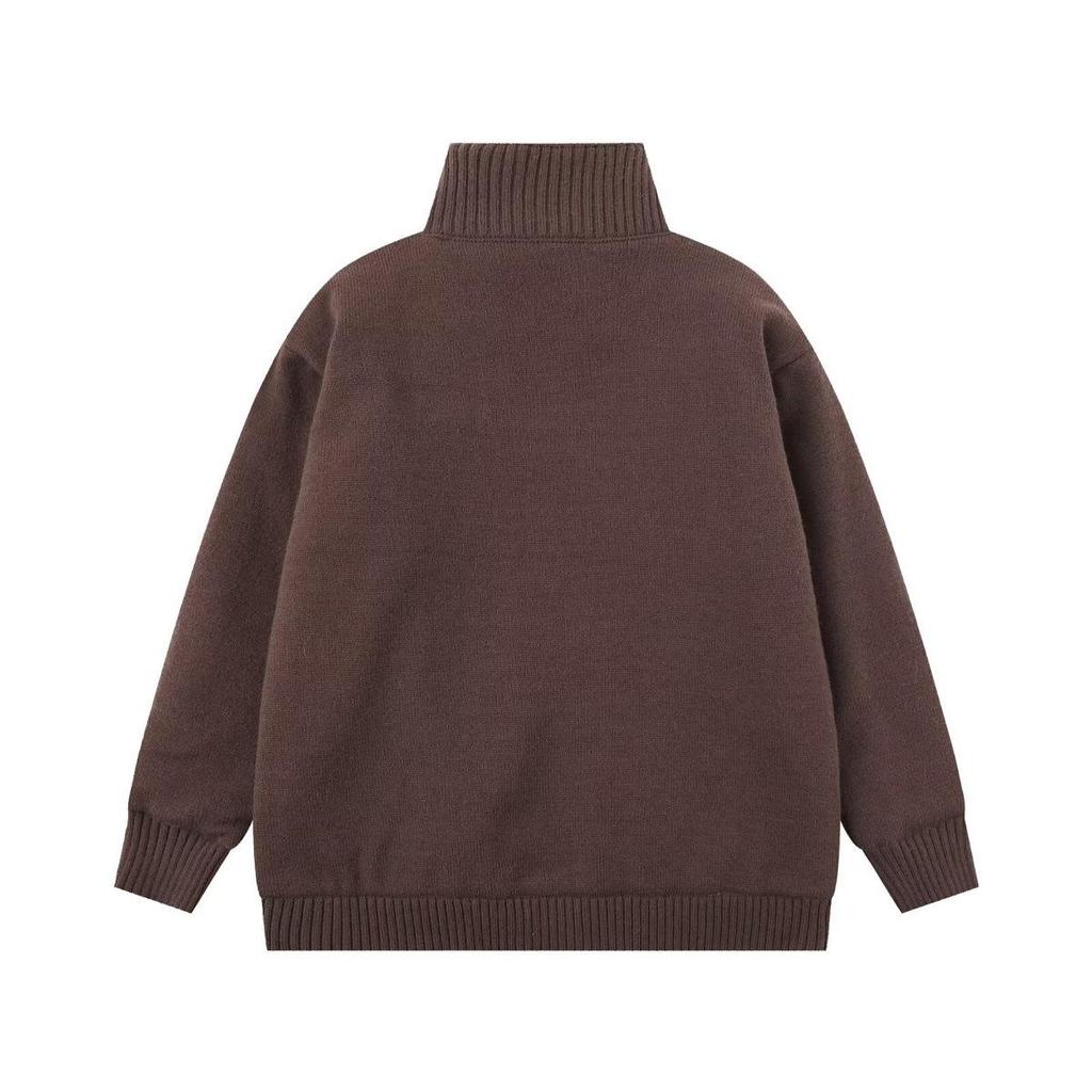 2026 Höst/Vinter Herrarbetsklädesstil Ståkrage Blixtlås Cardigan med Pälskrage