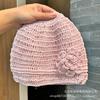 Spring Flower Baotou Hat Spice Girl Hollow Breathable Cool Handmade Knitted Sleeve Cold Hat Sequined Wool Hat