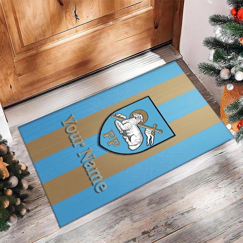 Preston North End Printed Crystal Velvet Rug Non‑Slip Crystal Velvet Carpet For Sofa Bedroom Indoor Home Decoration