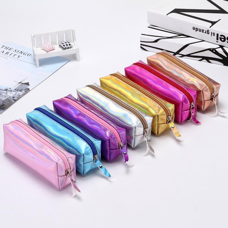 Laser Colorful Tide Pencil Case Fresh Artistic Men's and Women's Cosmetic Bag Storage Bag Stationery Storage Bag Cosmetic Bag