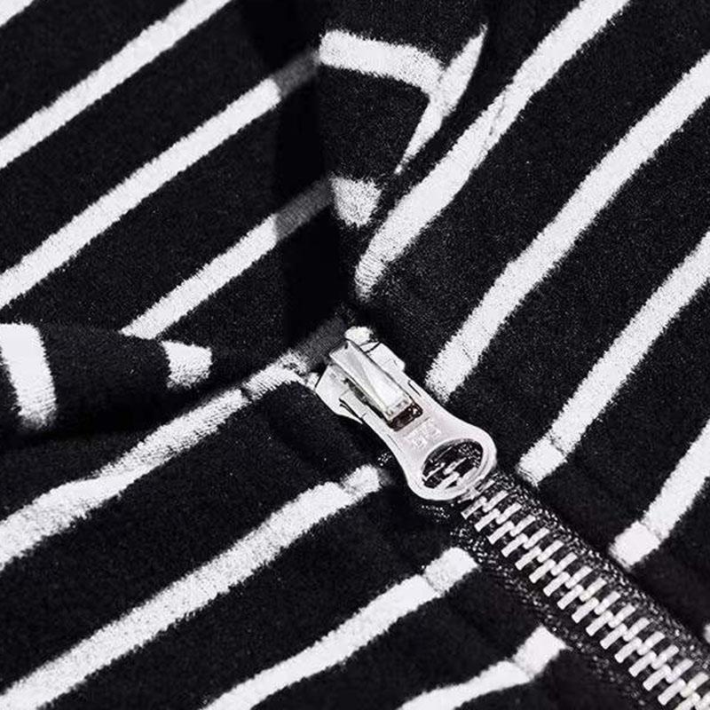 Coats for Women Winter Stripes Oversize Hooded Jacket Loose Casual Coat Top