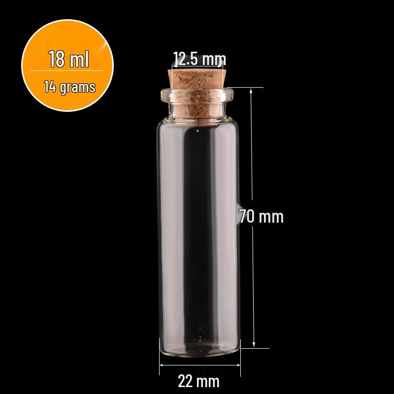 22mm Caliber Transparent Cork Stopper Cylinder Rainbow Glass Wish Bottle