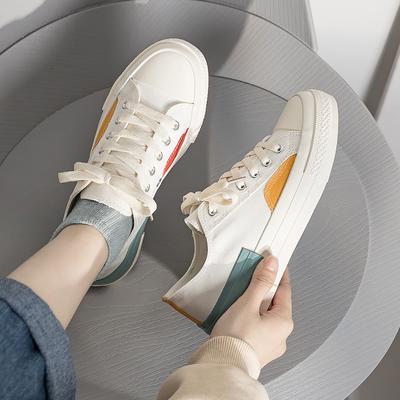 Daifa Canvas Shoes Women'S Shoes New Shoes Trendy Student Ins Versatile Mori Series Contrasting Color Casual Board Shoes