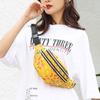 Double Zipper Waist Bag Sports Waist Pack Colorful Printed Small Coin Bags PU Crossbody Bag Running Bags Cycling Shoulder Bags