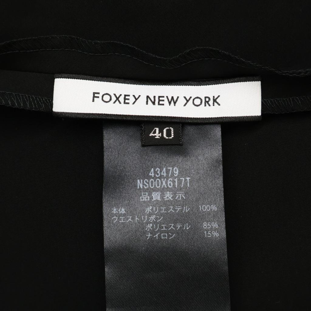 FOXEY NEW YORK [Excellent condition/Made In 2011] 43479 Anemone Dress with Waist Logo Ribbon, Sleeveless Dress 40 blackUsed