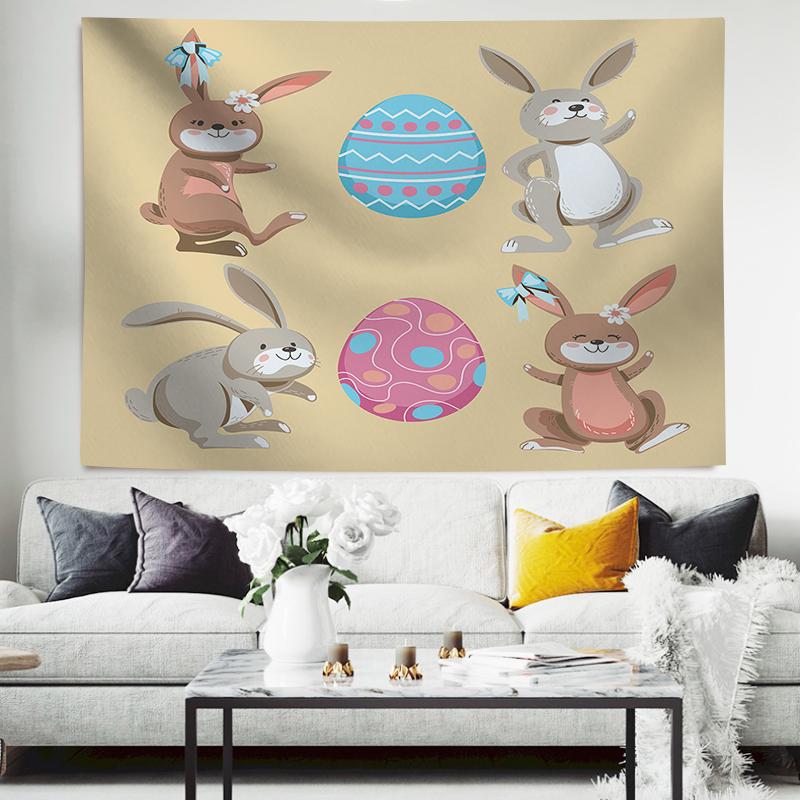 Easter Themed Duck  Bunny Large Tapestry Wall Hanging Boho Witchcraft Hippie Tapestry Home Room Decor Aesthetic Decoration