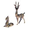 1Pc Copper Alloy Sika Deer Tabletop Small Ornaments Vintage Animal Figurines Desk Decorations Accessories Home Decor Crafts