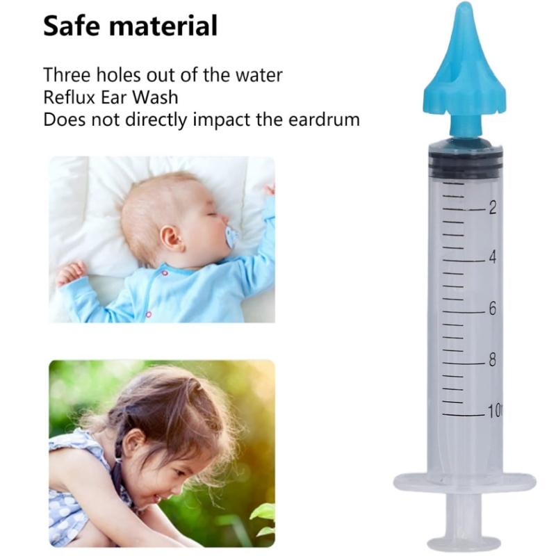2Pcs Baby Ear Syringes for Removing Ear Wax Children Adult Water Irrigation Ear Cleaning Flusher Tool with Silicone Tip
