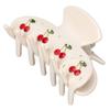 Cherry Pattern Women Girls Acetate Fashionable Rhinestone Hair Clip Hair Accessories for Daily Life Dating Beige