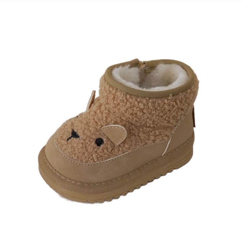 2025 Winter Non-Slip Anti-Kick Fleece-Lined Snow Boots for 1-2 Year Olds, Boys & Girls