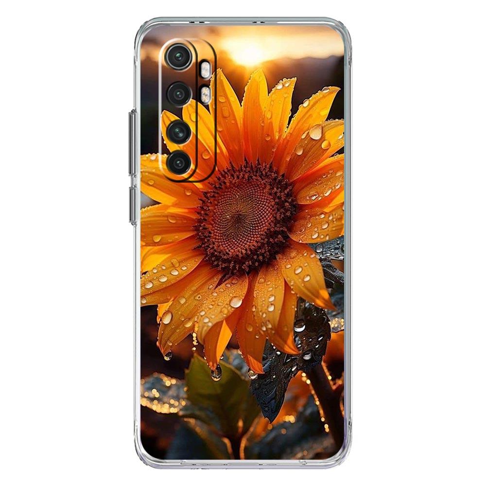 Phone Case For Xiaomi Poco X6 X5 NFC X3 F6 F5 Pro F4 F3 M3 14 13T 12T 12 13 Lite 11 Mi 5G Clear Cover Beauty Flowers Leaves